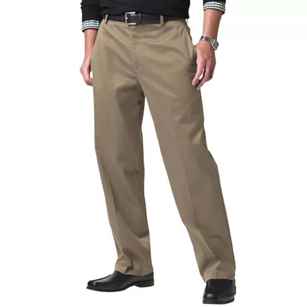 DOCKERS D3 Classic Khaki 100% Cotton Mens Straight Fit Flat Front Pant 32x32